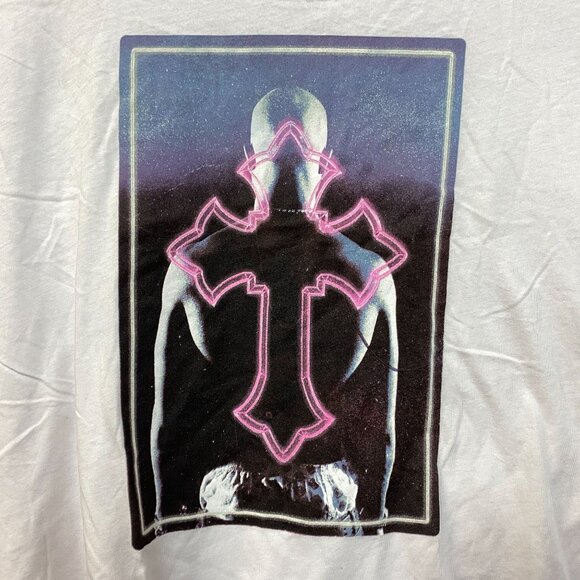 2Pac Only God Can Judge Me Neon Cross Rap Crop Top 3X - Picture 3 of 4